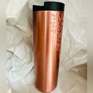 STARBUCKS Rose Gold Mermaid Siren Stainless Steel Insulated Tumbler 16 oz